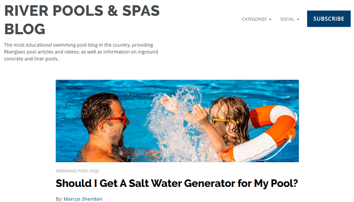 beneficios del marketing de contenidos para PyMEs - Blog de River Pools and Spas caso de exito en marketing de contenidos