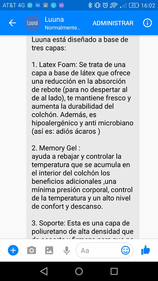 Servicio al cliente en Messenger caso Luuna marca mexicana que responde rapido