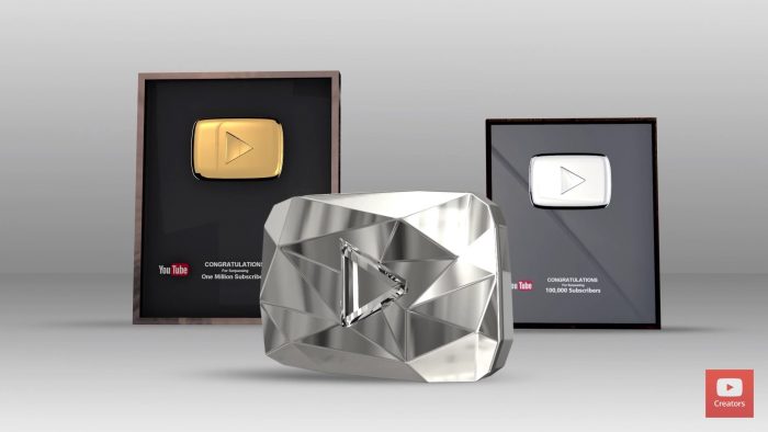 Botones de YouTube Plata Oro y Diamante