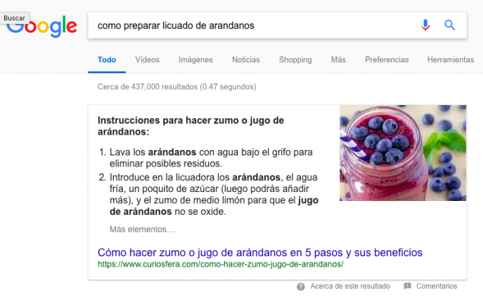 Aparecer en los fragmentos destacados de Google