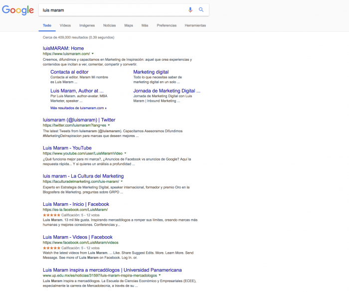 Buscar en Google para un análisis de tu reputación de marca online