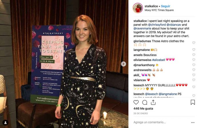 Alice Bell influencer en Instagram