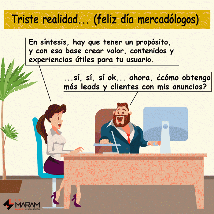 Cuánta importancia les dan las marcas al propósito y la reputación. Cartoon.