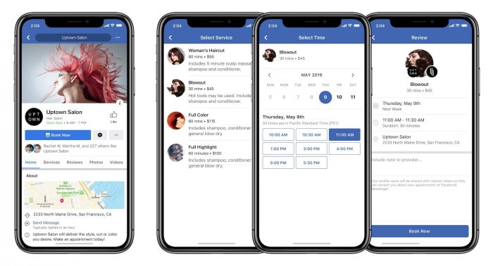 Reserva de citas en Facebook
