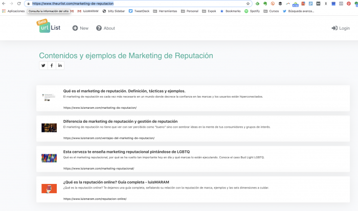 Una vez que hayas terminado de añadir URLs presiona Publish.