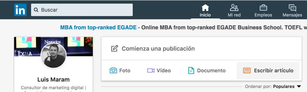 Página de LinkedIn vs perfil personal creando contenido