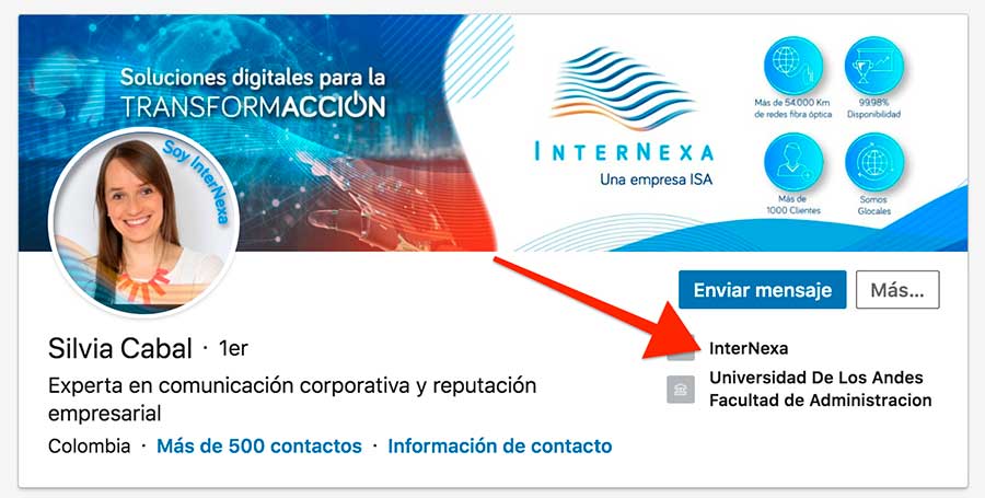 Colaboradores de empresa en Linkedin