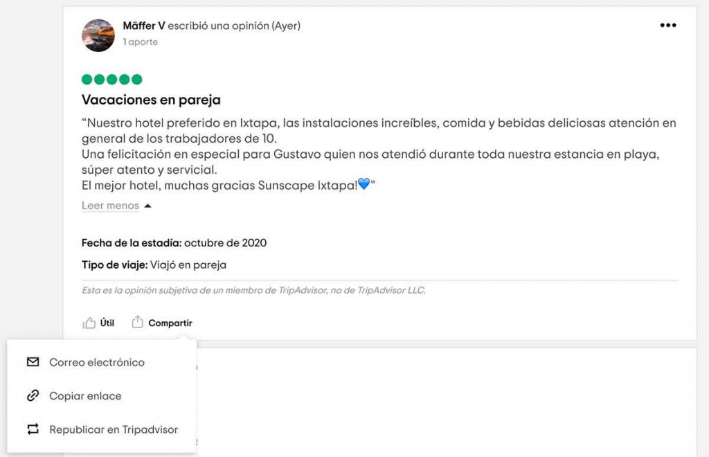 Sitios de reviews. Tripadvisor.