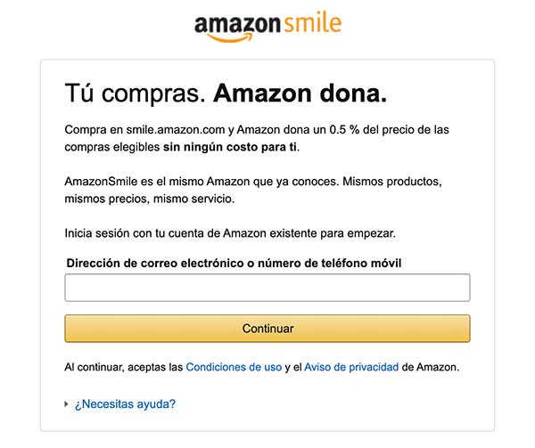 Ser significa mucho más que comprar. Amazon Smile.