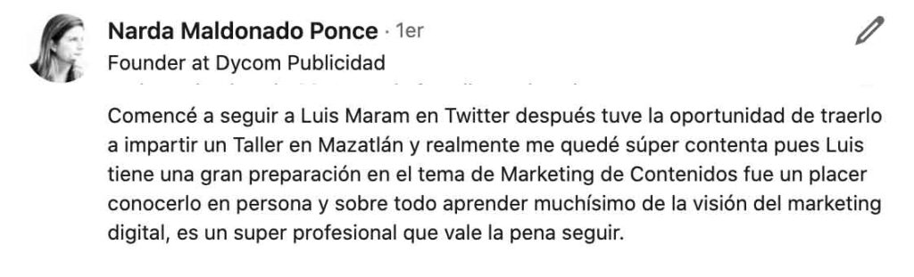 Testimonios de las capacitaciones de Luis Maram