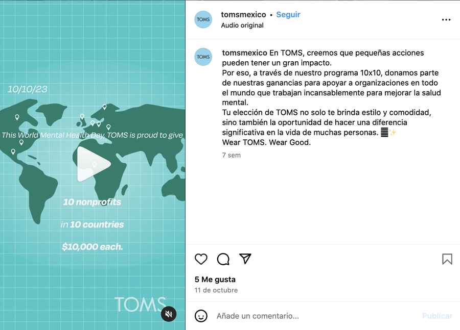 TOMS hace marketing digital sostenible