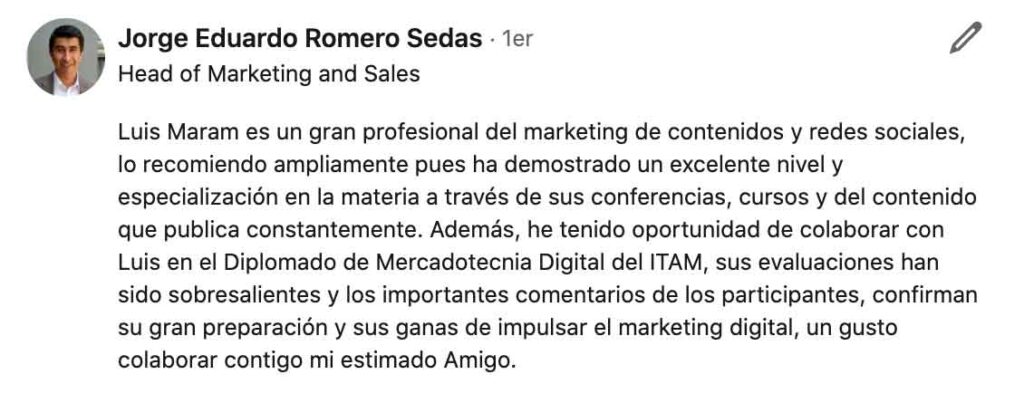 Testimonios sobre Luis Maram