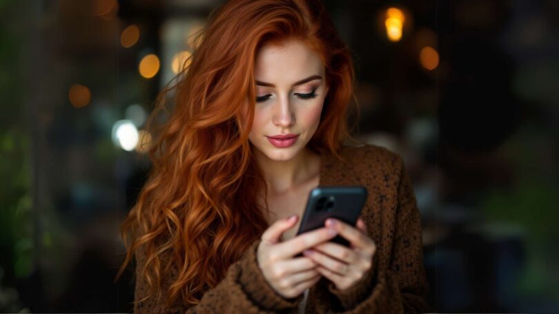 Mujer usando smartphone