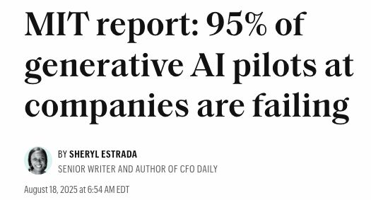 95% de los proyectos piloto de IA fallan