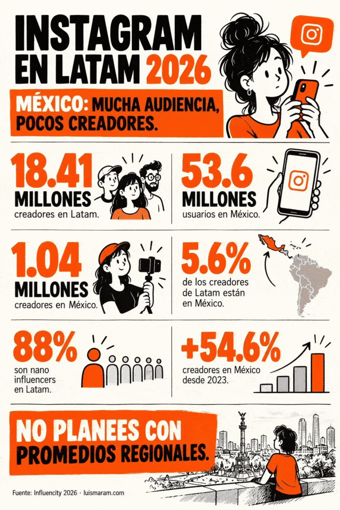 Cuántos creadores de contenido en Instagram tiene México y Latam